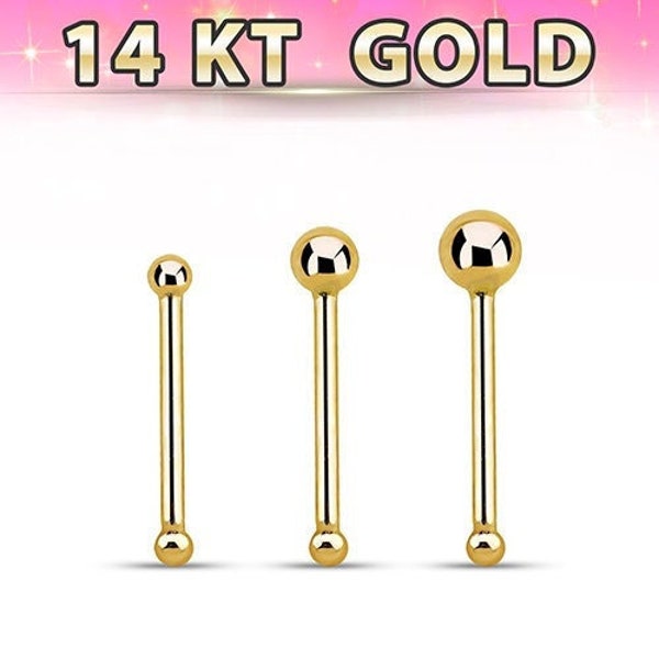 Solid Gold Nose Stud ,1mm,1.5mm, 2mm Gold Nose Stud , 14k Real Gold Nose Stud , 14k Gold Nose Ring, Real Gold Nose Piercing