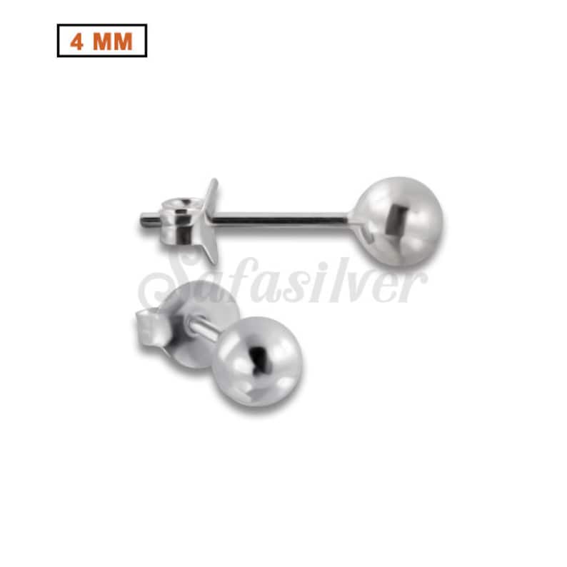 Plain Sterling Silver 925 Ball Earring Solid Ball Head Silver Stud Earring Silver ball Stud earring