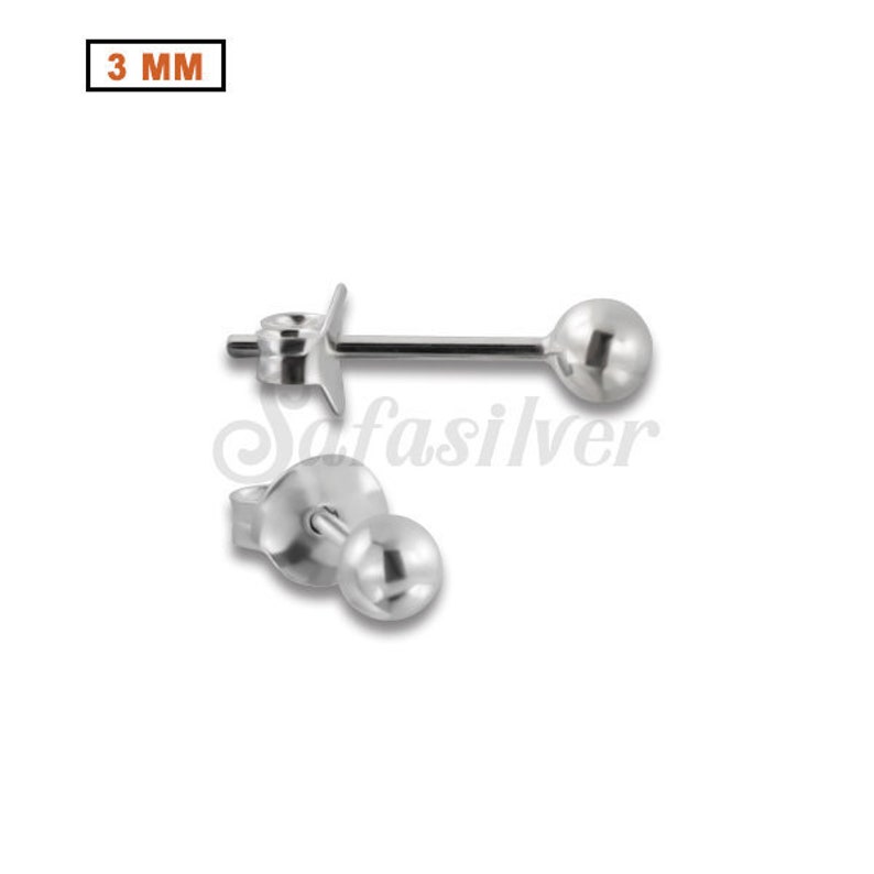 Plain Sterling Silver 925 Ball Earring Solid Ball Head Silver Stud Earring Silver ball Stud earring