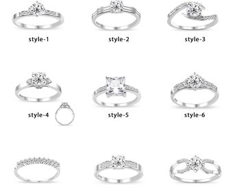 Cubic Zirconia Verlovingsringen, Diamanten Ringen, CZ Ring Eternity ring, CZ Sieraden, Berricle Ring Sterling Zilveren Ringen, Cubic Zirconia Ringen