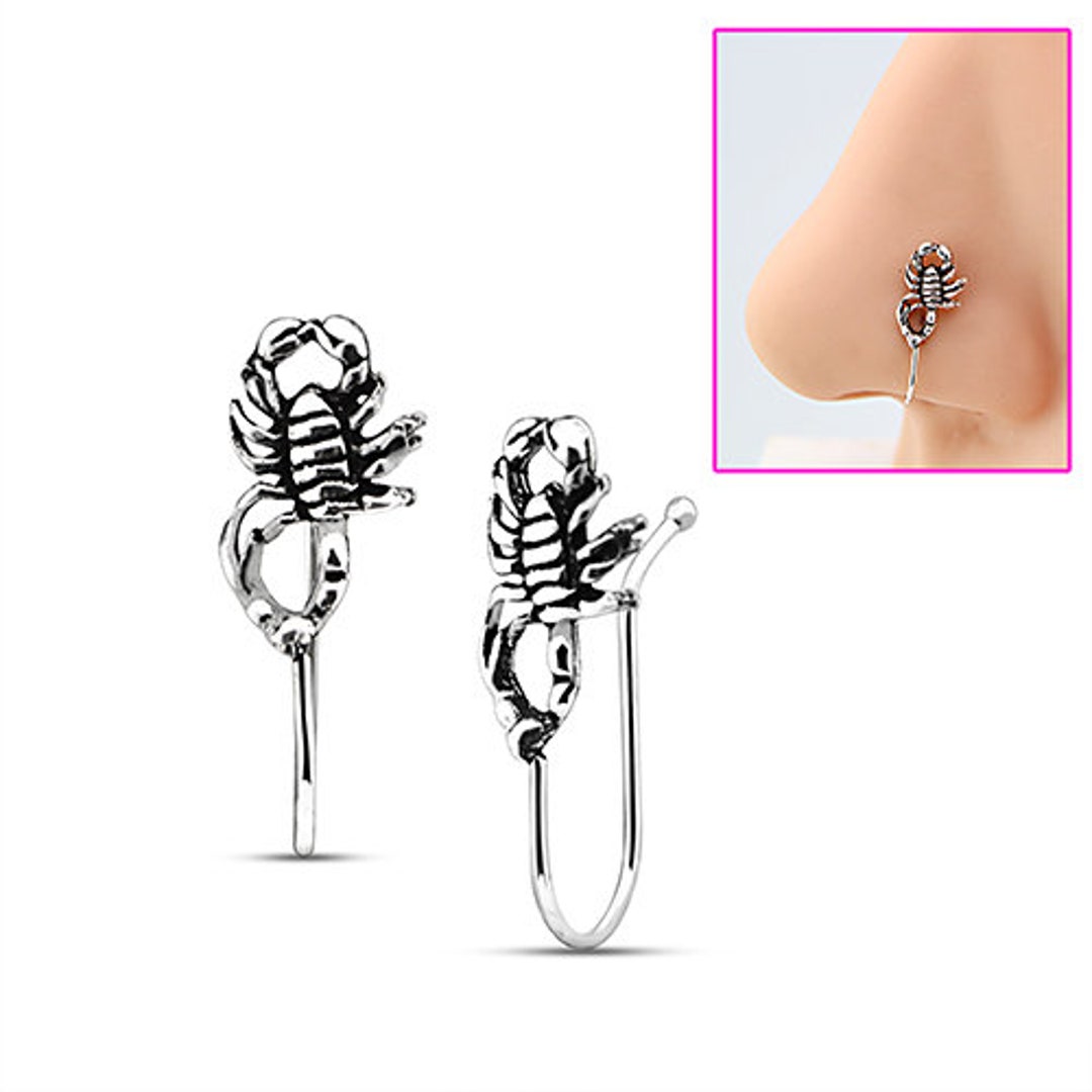 Oxidized Scorpion Biker Ring - Sterling Silver Animal Band Ring, Sizes 4-11 - View #3