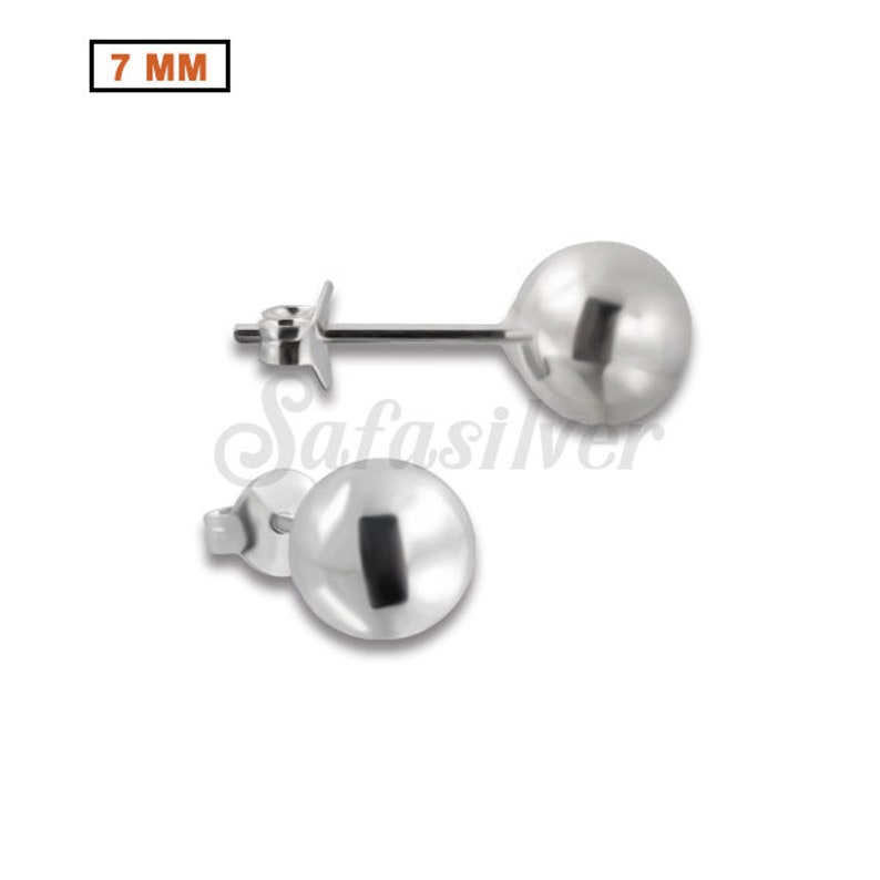 Plain Sterling Silver 925 Ball Earring Solid Ball Head Silver Stud Earring Silver ball Stud earring