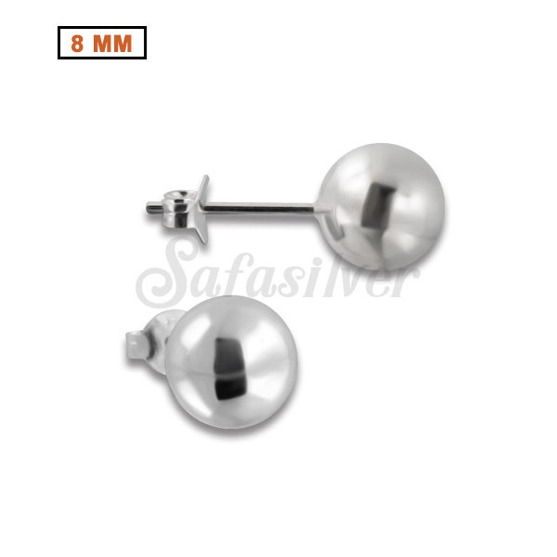 Plain Sterling Silver 925 Ball Earring Solid Ball Head Silver Stud Earring Silver ball Stud earring