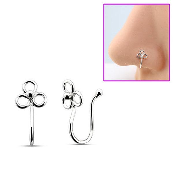 2pcs Silver Non-Piercing Nose Clip Celtic Knot Ball Nose Ring, Non Piercing Nose Cuff, Piercing Nose Stud, Ear Cuff Clip