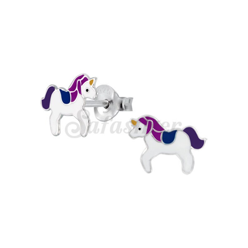 Epoxy Children Jewerly Girls Mushroom Silver Ear Studs 925 Sterling Silver