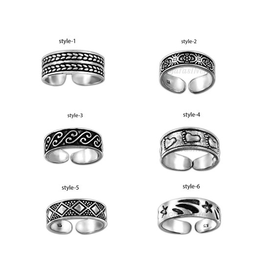 Njels 925 Sterling Silver Toe Rings for Women and Girls | Oxidised Bichiya  Silver Ring for Women | 925 BIS Hallmarked Bichua | 1 Pair of Oxidised Toe  rings for Women : Amazon.in: Jewellery