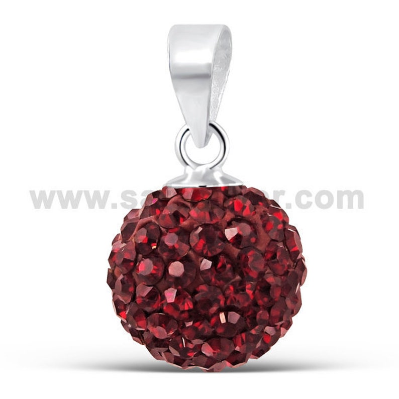 925 Sterling Silver Ruby Crystal Ball Pendant Ferido - Red Crystal Ball Pendant 925 Sterling Silver Ruby Crystal Ball Pendant Ferido - Red Crystal Ball Pendant
