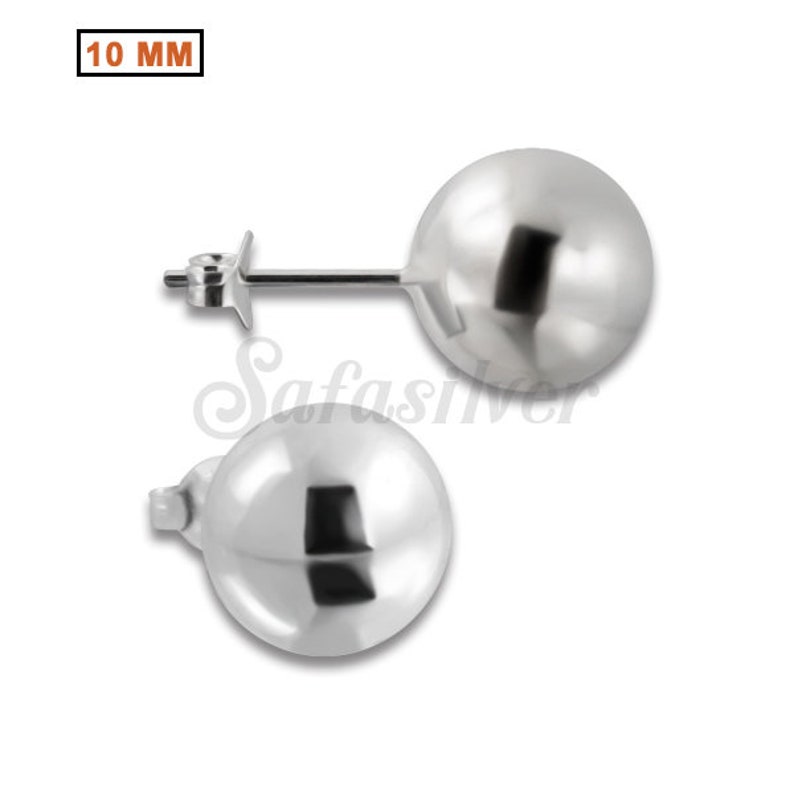 Plain Sterling Silver 925 Ball Earring Solid Ball Head Silver Stud Earring Silver ball Stud earring