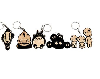 Studio Ghibli Inspired Wooden Keychains.