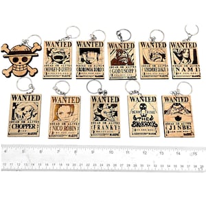 Wooden Anime Pirate Keychains