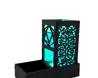 Light Up Wooden Dice Tower