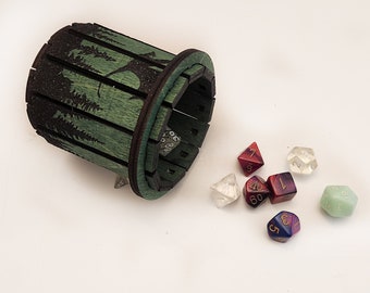 Forest Themed Role Playing Wooden Customizable Dice Roller