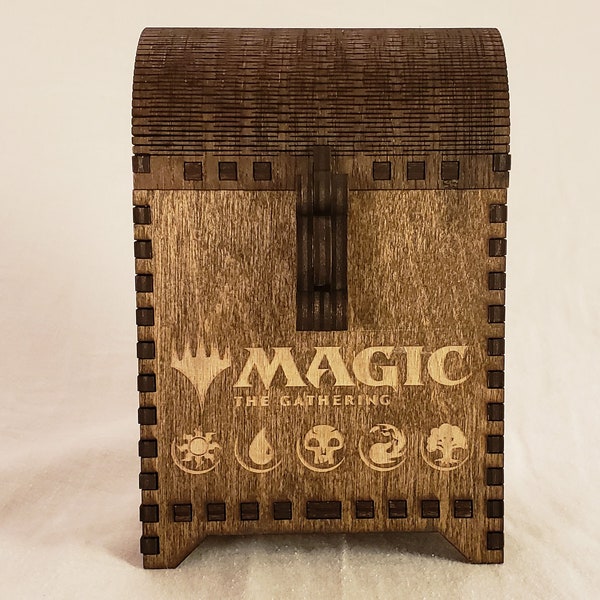 Wooden Handmade Magic the Gathering Deck Box with Living Hinge and inbuilt Turn Counter ~CUSTOMIZABLE~