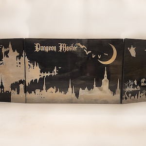 Gothic Horror and Curse of Strahd inspired handmade Wooden Dungeon Master Screen.