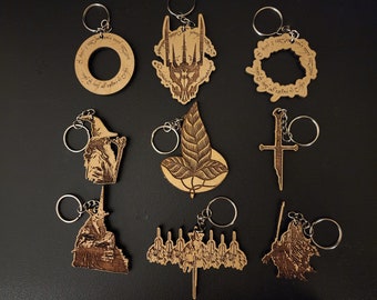 Lord of the Ring Wooden Keychains