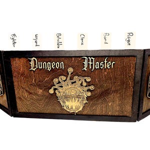 Wooden Dungeon Master Screen with magnets and initiative tracker