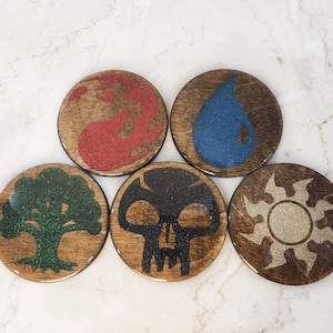 Magic the Gathering Wood and Epoxy Coasters