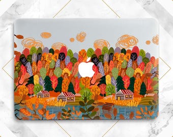 Autumn Fall Nature Macbook case orange Macbook case trees Macbook case forest Cute suburb print Pro 14 2025 Pro 16 Air 15 Air 13 M5 M4 M3