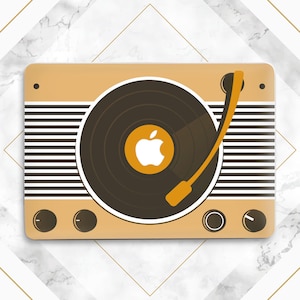 Macbook case retro Brown Beige art Macbook hard case Macbook case stripped Vinyl Music art Macbook case simple Aesthetic print Mans gift