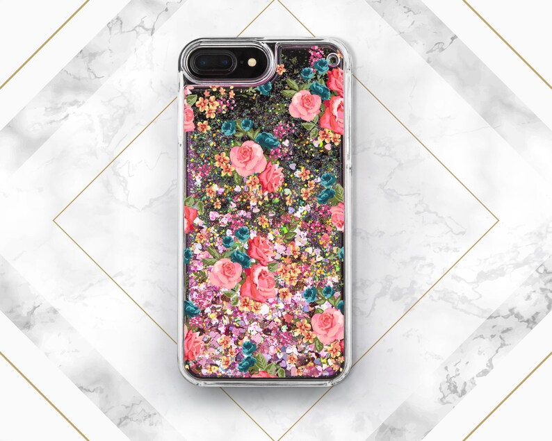 Pink Flowers Iphone Case Roses Blue Flowers Case for Samsung Etsy