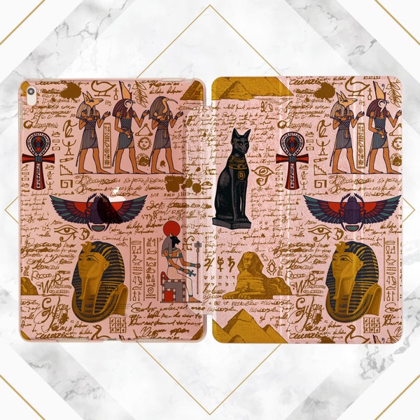 iPad case Egyptian iPad case black cat Travel art case iPad case ancient Rose gold case iPad 9th gen case iPad Air 3 case iPad mini 5 Gift