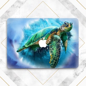 Ocean turtle art Macbook case blue Marine animal art Macbook case reptile Macbook hard case Watercolor print Macbook case sea Summer Cute