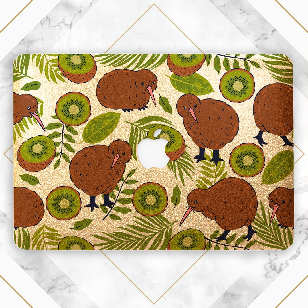 Funny Kiwi Print MacBook Case Sparkle MacBook Case Bling Rose Gold