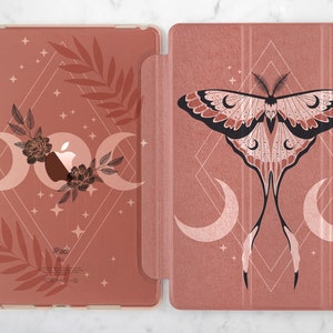 iPad case moth iPad case pink Occult magic art iPad case moon Black magic art case iPad smart case iPad flip stand iPad Air 3 case iPad Cute
