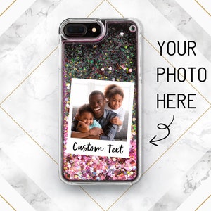 Your photo here Custom phone case Personalized gift iPhone case glitter iPhone 11 case iPhone 13 mini case Case for Samsung Note 20  s10