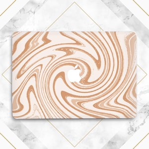 Macbook case wave Aesthetic swirls art Macbook hard case Minimalist print case Macbook case simple Macbook case beige Friends gift Cute art