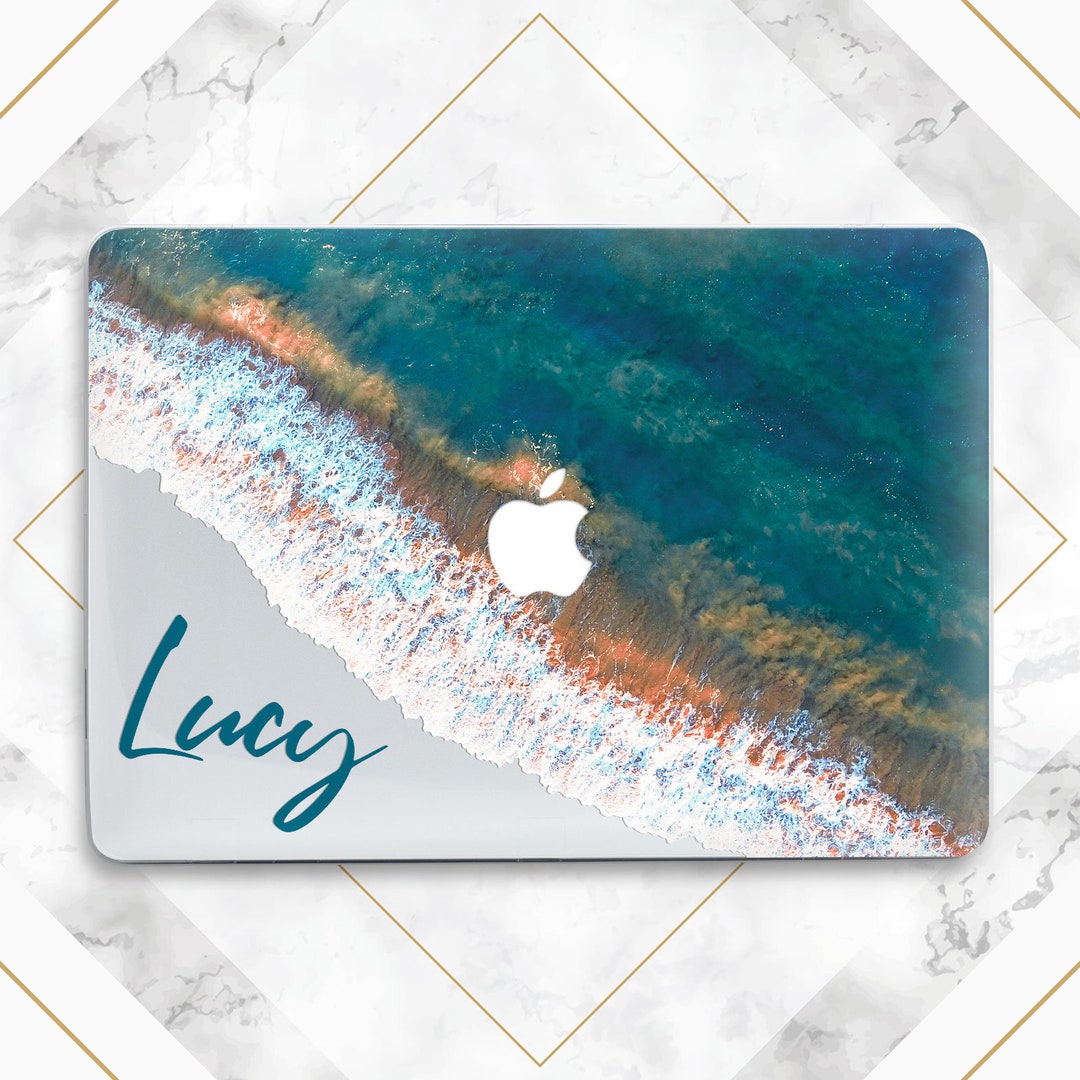 Ocean Wave Print MacBook Case Name Personalized Case Blue Water Art ...