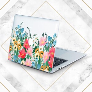 MacBook Floral Case Transparent Plastic Case Wild Flowers Art Case ...