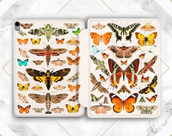 iPad case butterflies iPad case insect Beige smart cover Butterfly iPad flip stand iPad case moth Air 13 Mini 7 A17 10 2 Pro 13 11th gen A16