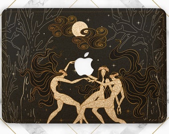 Macbook case girls Wiccan art Macbook case glitter A2337 A2338 Macbook Pro 13 Rose gold case Gift Macbook case gold case glitter Pro 15 2019