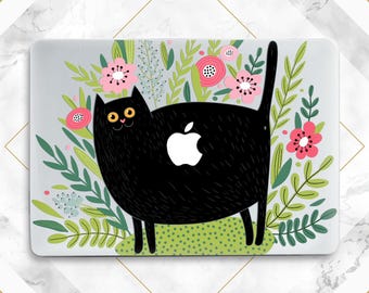 猫好きのためのMacBook Pro 16ケース / かわいい黒猫のMacカバー
