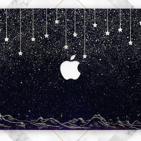 Macbook case stars Dark night Pro 13 2019 Mountains silver glitter Pro 16 2021 case Air 13 2018 M2 case macbook pro Macbook hard case Pro 14