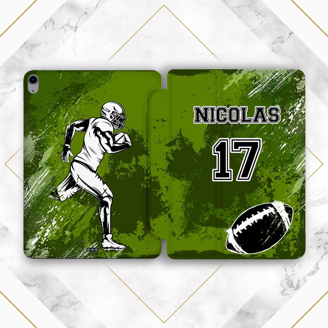 American Football Art iPad Case Boys Sport Lover Gift Custom Name