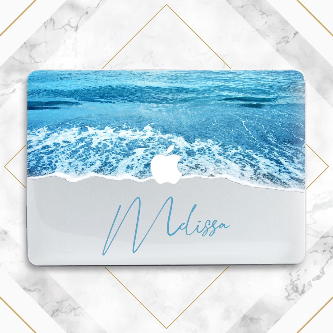 MacBook Sea Custom Name Transparent Summer Cover MacBook Case Wave ...