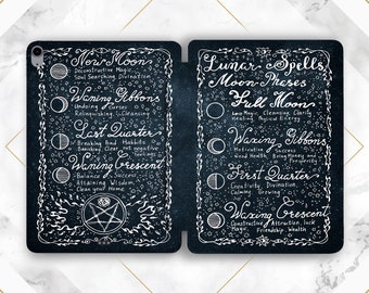 Witchy Occult iPad Hülle mit Spruch Sieht aus wie Buch Schwarze Magie Smart Case Pentagram Spells iPad 11th gen A16 Pro 13 M4 Air 13 Mini 7 A17 10 2