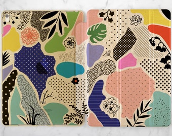 iPad modern art Rainbow print Polka dots iPad 7th gen case iPad case 9 7 iPad case 10 5 Golden case iPad Air 3 iPad case 12 9 Rose gold iPad