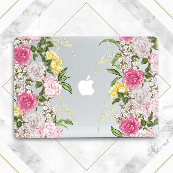 Aesthetic Flowers MacBook Hard Case Pink Yellow Elegant MacBook