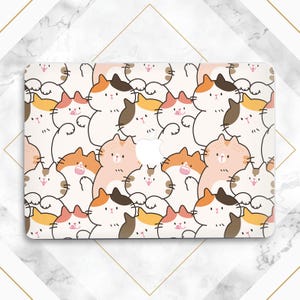 Funny orange cats Macbook case cute Macbook case animals Cat lover gift Anime kitten Kawaii art Gift Macbook hard cover Macbook M4 M3 M2 M1