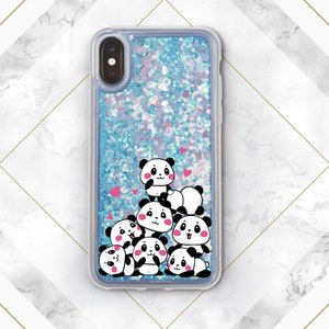 Schattige panda case kawaii dier case iPhone 11 Pro Max hoesje met glitter s20 Ultra s20 iPhone SE 2020 iPhone X case iPhone 11 Pro voor Samsung