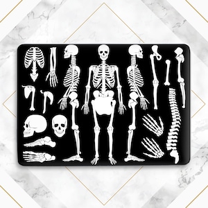 MacBook geval schedel skelet print geval MacBook geval wetenschap Macbook zwarte geval MacBook geval man MacBook Air Macbook 2024 geval Pro M3 M2 M1