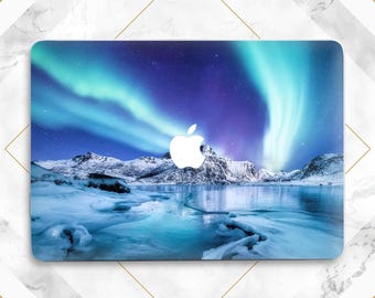 Macbook case snow Aurora Southern latitudes Mountains Winter Macbook hard case Inspirational Nature Air 15 Air 13 Pro 16 Pro 14 13 Neo 2026