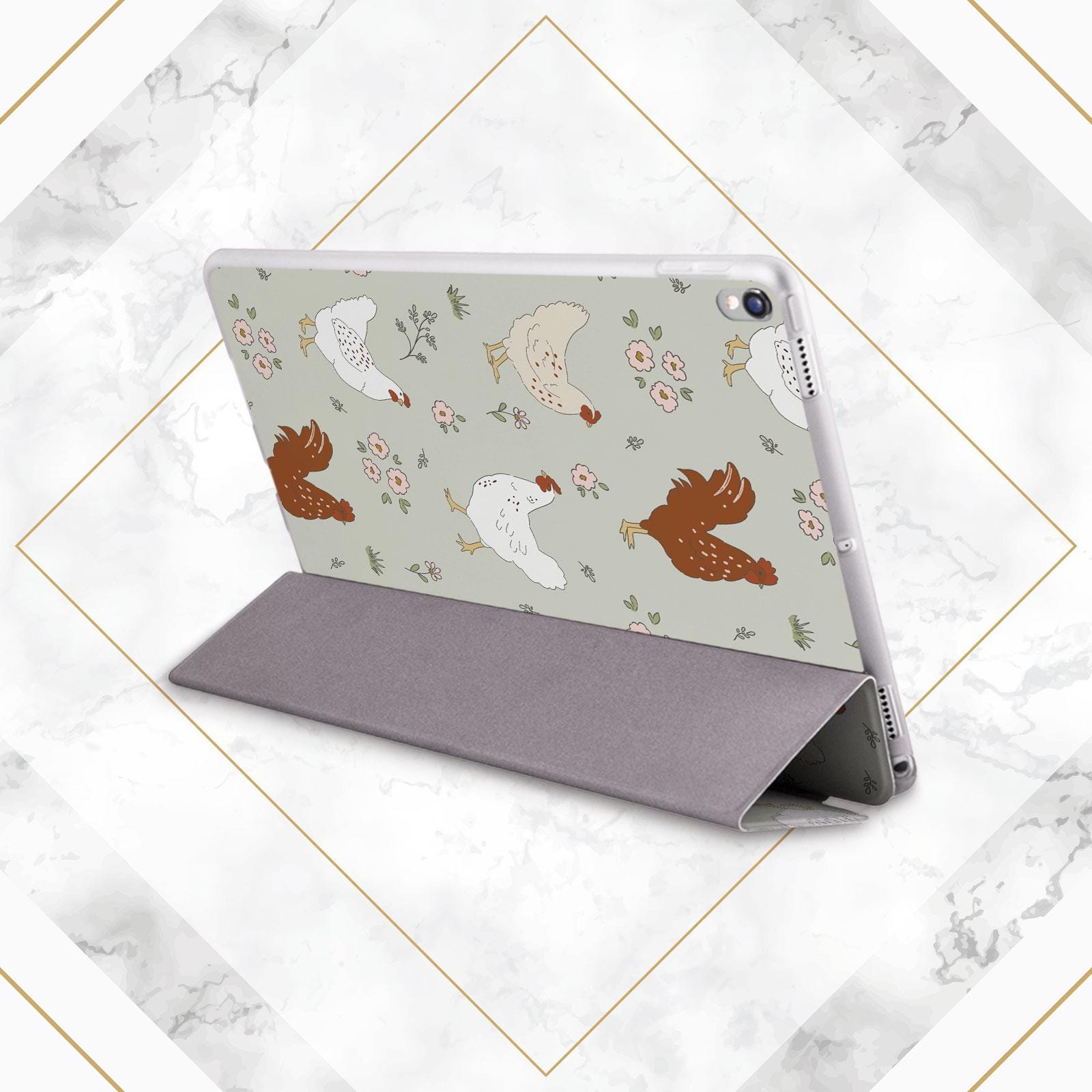 IPad Case Chicken Cute Farm Animals iPad Case Birds Cute Pink