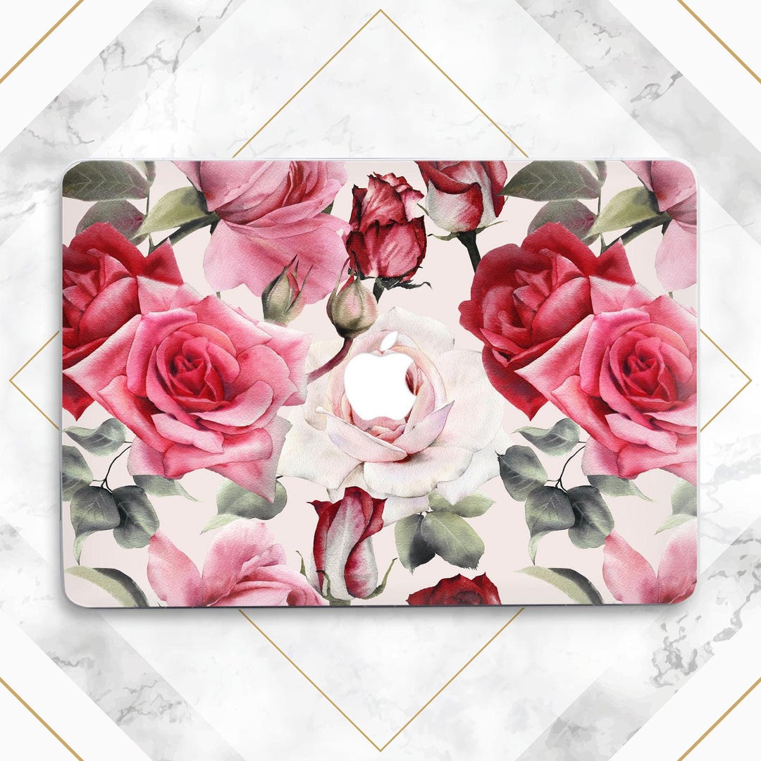 Mabook Aesthetic Roses Watercolor MacBook Case Elegant MacBook Hard ...