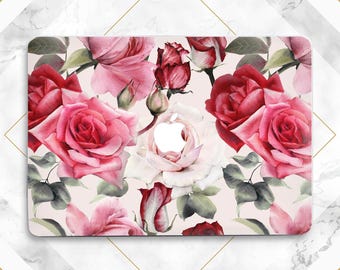 Mabook Aesthetic roses Watercolor Macbook case elegant Macbook hard cover Macbook case floral Pro 16 Pro 14 Pro 13 M2 Air 15 Air 13 Neo 2026