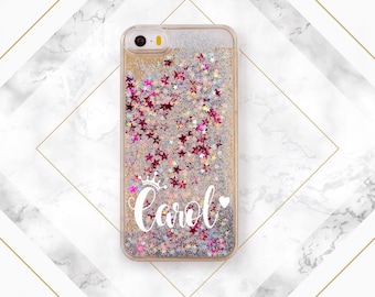 iPhone case glitter Custom name Personalized Case with name Crown  s10 iPhone X Blue glitter s8 plus iPhone 6s case s9 case iPhone 7 Plus