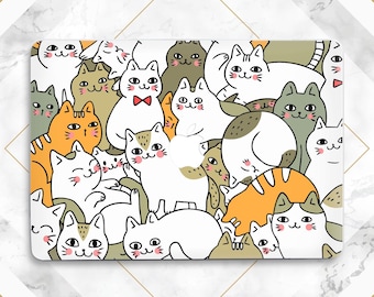 Funda para Macbook con gatos Kawaii, animales divertidos, gatitos, regalo para amantes de los gatos, funda rígida para Macbook, Macbook Pro 16, Pro 14, Pro 13, Air 15, Air 13, 2026, M5, M4, M3, Neo